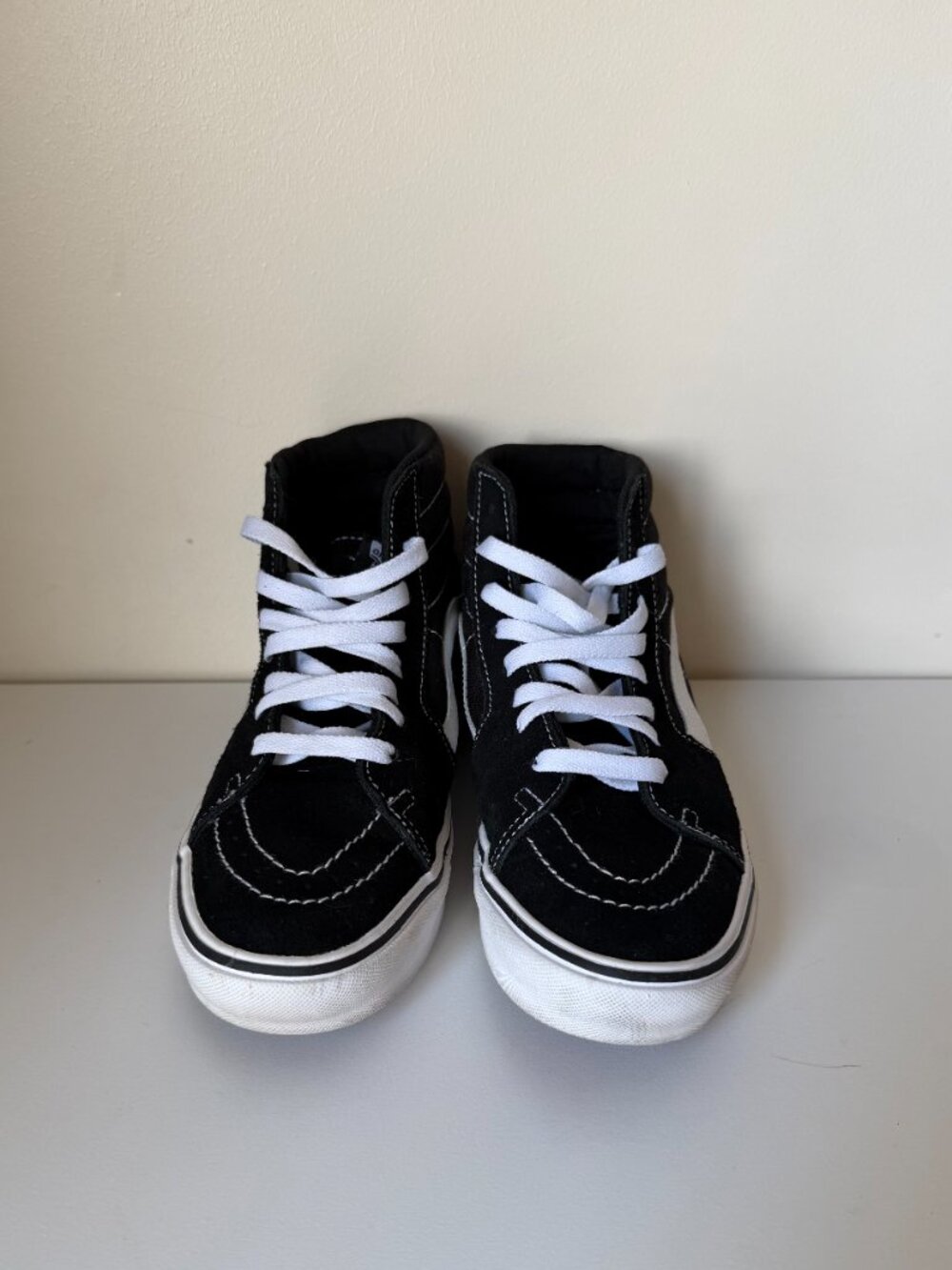 Vans SK8-Hi Black White | Size 6.5 High Top Sneakers | Suede Canvas Skate Shoes - Picture 2 of 6
